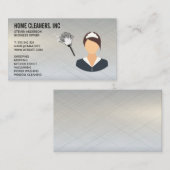 Haushaltshilfe | Duster | Behaltend Haus | Metalli Visitenkarte (Vorne/Hinten)