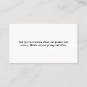 Haushaltshilfe für die Küche Visitenkarte (Rückseite)