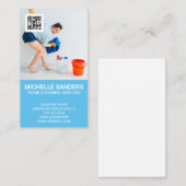 Haushaltshilfe glücklich | QR-Code Visitenkarte (Vorne/Hinten)