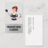 Haushaltshilfe mit Duster und Reinigungstauchung Visitenkarte (Vorne/Hinten)