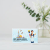 Haushaltshilfe mit Schlafzimmern und Seifenblasen Visitenkarte (Stehend Vorderseite)