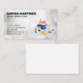 Haushaltshilfe | Mop und Broom | Funkelnd Blasen Visitenkarte (Vorne/Hinten)