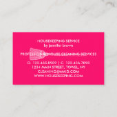 Haushaltshilfe niedlicher Neonpinken Visitenkarte (Rückseite)