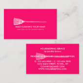 Haushaltshilfe niedlicher Neonpinken Visitenkarte (Vorne/Hinten)