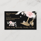 Haushaltshilfe Reinigung Haus Sparkling Gold Blume Visitenkarte (Rückseite)