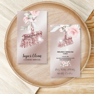 Haushaltshilfe Reinigung Haus Sparkling Gold Blume Visitenkarte