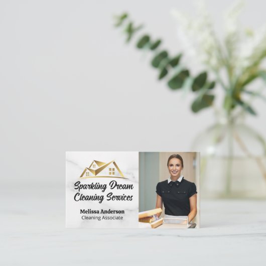 Haushaltshilfe Reinigung Hotelzimmer Visitenkarte (Stehend Vorderseite)