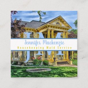 Haushaltshilfe Reinigung sauberer Zuhause Quadratische Visitenkarte