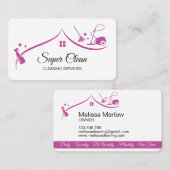Haushaltshilfe Reinigungshaus Sparkling Fuchsia Visitenkarte (Vorne/Hinten)