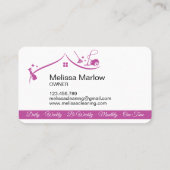 Haushaltshilfe Reinigungshaus Sparkling Fuchsia Visitenkarte (Rückseite)