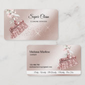 Haushaltshilfe Reinigungshaus Sparkling Rose Gold Visitenkarte (Vorne/Hinten)