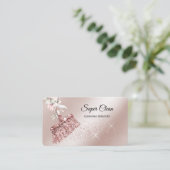 Haushaltshilfe Reinigungshaus Sparkling Rose Gold Visitenkarte (Stehend Vorderseite)