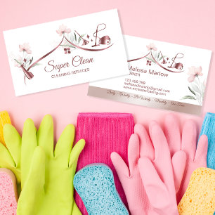 Haushaltshilfe Reinigungshaus Sparkling Rose Goldf Visitenkarte