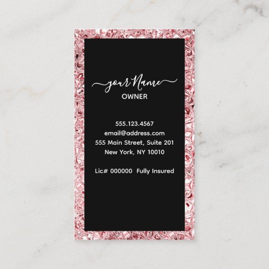 Haushaltshilfe Rose Rosa Reinigungsservice Telefonnummerkarte (Rückseite)