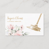 Haushaltshilfe Sauberkeit Haus Sparkling Gold Flor Visitenkarte (Vorderseite)