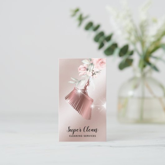 Haushaltshilfe Sauberkeit Haus Sparkling Gold Flor Visitenkarte (Stehend Vorderseite)