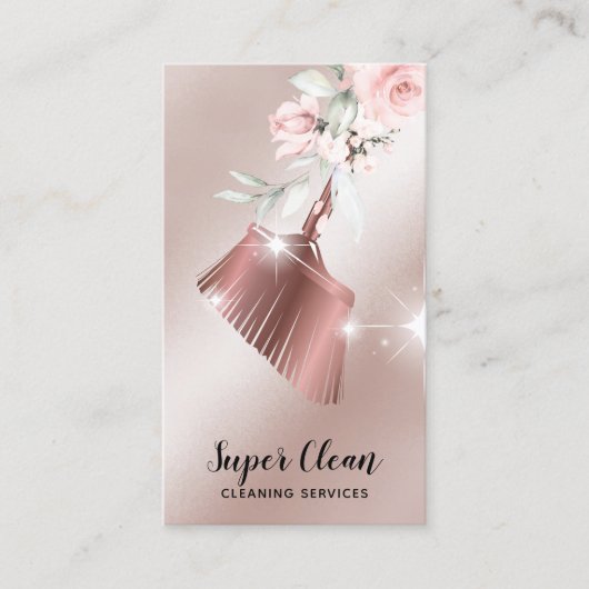 Haushaltshilfe Sauberkeit Haus Sparkling Gold Flor Visitenkarte (Vorderseite)