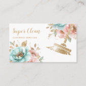 Haushaltshilfe Sauberkeit Haus Sparkling Gold Flor Visitenkarte (Vorderseite)
