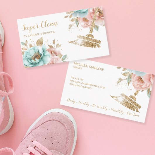 Haushaltshilfe Sauberkeit Haus Sparkling Gold Flor Visitenkarte