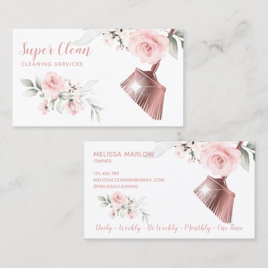 Haushaltshilfe Sauberkeit Haus Sparkling Gold Flor Visitenkarte (Vorne/Hinten)