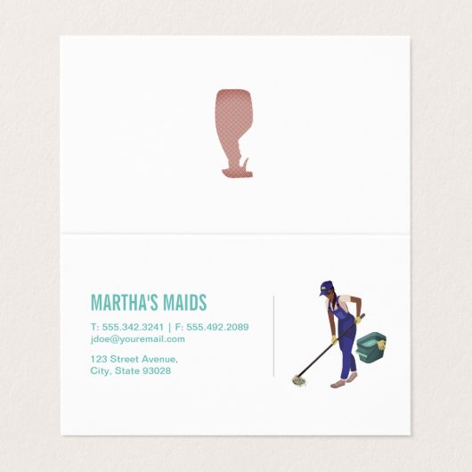 Haushaltshilfe Visitenkarten (Außenseite Aufgefaltet)