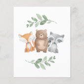 Haushaltshinderdusche per Post Woodland Einladung (Rückseite)