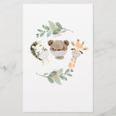 Haushaltshinderdusche per Post Woodland Einladung (Rückseite)