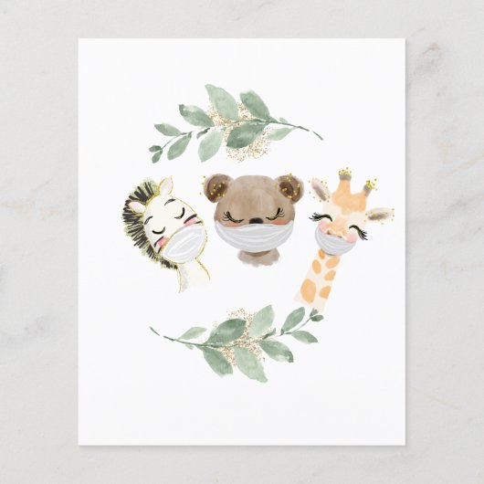 Haushaltshinderdusche per Post Woodland Einladung Flyer (Hinten)