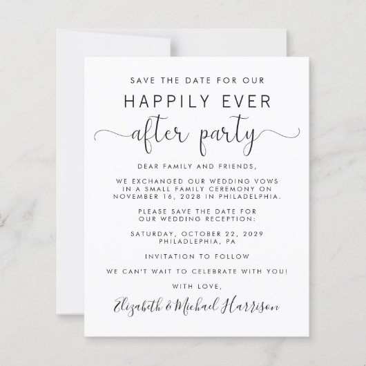 Haushaltshochzeitsempfehlung Save the Date (Vorderseite)