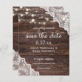 Haushaltsholz, Lace & Lights Save the Date V2 (Vorne/Hinten)