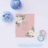 HAUSHALTSINVITATIONEN - JEDES EREIGNIS - Weiße Ros Flyer (Einzeln)