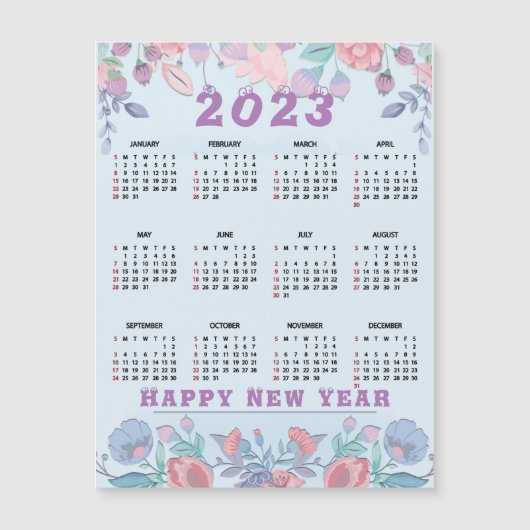 Haushaltskalender 2023 Frohe Weihnachten anpassen Magnetkarte (Vorderseite)