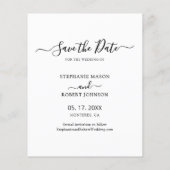 Haushaltskalligrafie 3 FotoCollage Save the Date Flyer (Hinten)