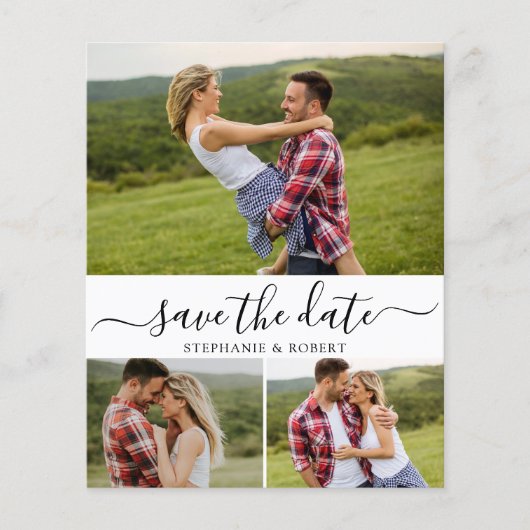 Haushaltskalligrafie 3 FotoCollage Save the Date Flyer (Vorne)