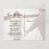 Haushaltskalligrafie 5 FotoCollage Save the Date Ankündigungspostkarte (Rückseite)