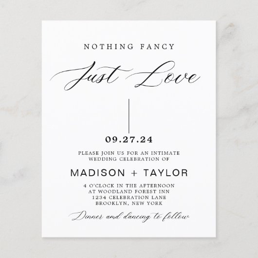 Haushaltskalligrafie Nichts Extravagant nur Liebe  (Vorderseite)