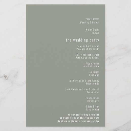 HAUSHALTSKalligrafie-Partnerprogramm für grüne Hoc (Rückseite)