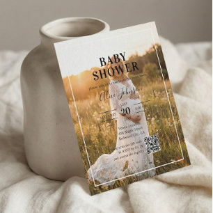 Haushaltskalligrafie QR Code Foto Babydusche