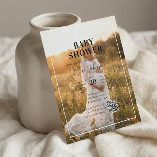 Haushaltskalligrafie QR Code Foto Babydusche