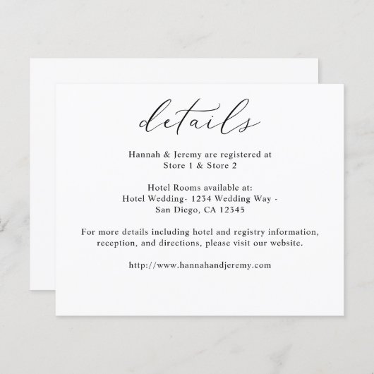 Haushaltskalligrafie Schwarz & Weiß Details (Vorne/Hinten)