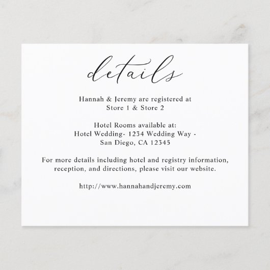 Haushaltskalligrafie Schwarz & Weiß Details Flyer (Vorne)