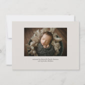 Haushaltskalligrafie-Skript Hello Foto Baby Birth Ankündigung (Rückseite)