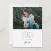 Haushaltskalligrafie Skript Zwei Foto Abschluss Dankeskarte (Rückseite)