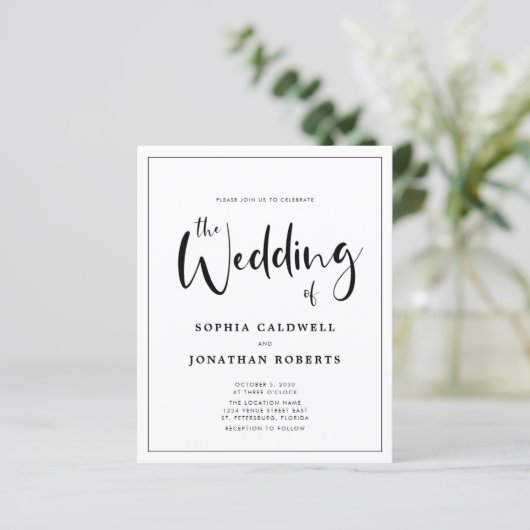 Haushaltskalligraphie Details zur Hochzeitsfeier (Stehend Vorderseite)