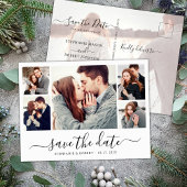 Haushaltskalligraphie FotoCollage Save the Date Ankündigungspostkarte
