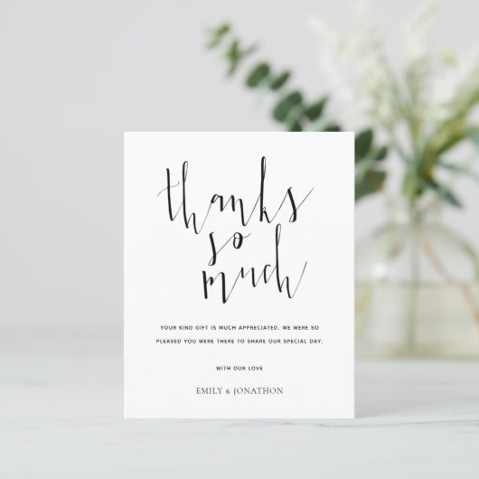 Haushaltskalligraphie Jegliches Foto Hochzeit dank (Stehend Vorderseite)