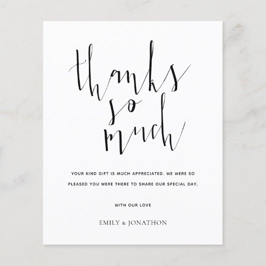 Haushaltskalligraphie Jegliches Foto Hochzeit dank (Vorderseite)