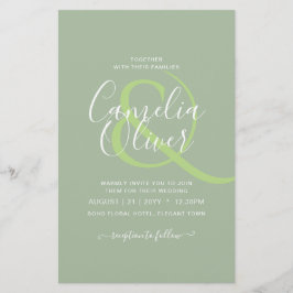 HAUSHALTSKARTE Apple Green Monochrome Text Flyer