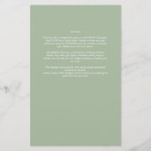 HAUSHALTSKARTE Apple Green Monochrome Text Flyer (Hinten)