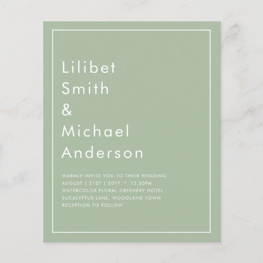 HAUSHALTSKARTE Apple Green Monochrome Text Flyer (Vorne)